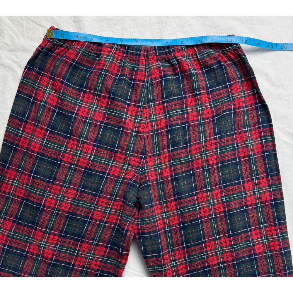 Lauren Ralph Lauren Plaid Pajama Set Women Small Red Green Classic Sleepwear PJ - Picture 13 of 16